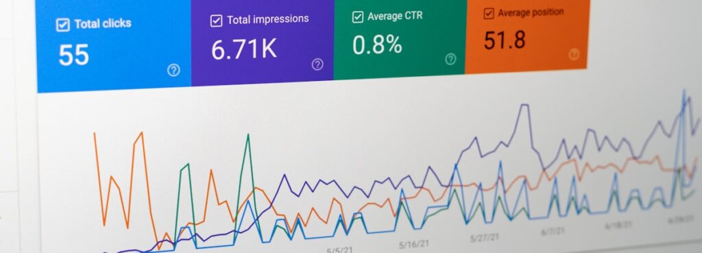 Панель Google Search Console зі статистикою показів і кліків блогу